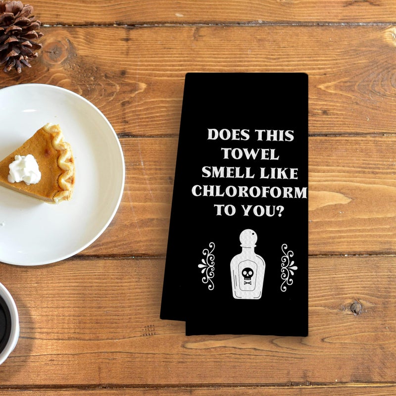 Qpenm Funny Kitchen Dish Towels -Funny Black Bathroom Hand Towel Decor, Gothic Bathroom Towel, Witchy Tea Towel 16 X 24 in - Image 3
