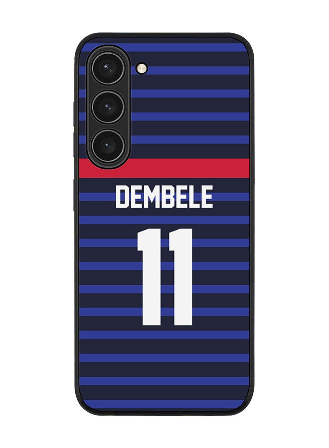 Stylizedd Rugged Black edge case for Samsung Galaxy S23+ 5G Slim fit Soft Case Flexible Rubber Edges Anti Drop TPU Gel Thin Cover - Football Team - France Player Name - Dembele - Image 1