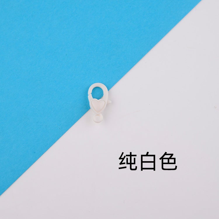 Color lobster buckle Korean mask plastic love chain key chain Handmade diy jewelry accessories spot wholesale Pure White 