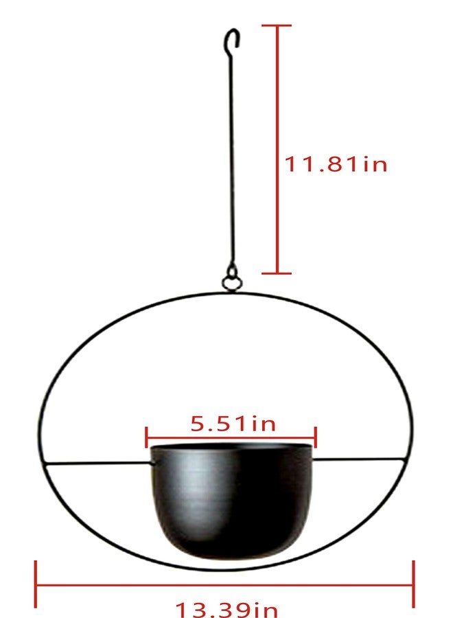 RISEON Boho Black Metal Plant Hanger,Metal Wall and Ceiling Hanging Planter, Modern Planter, Mid Century Flower Pot Plant Holder, Minimalist Planter for Indoor Outdoor Home Decor - Image 5