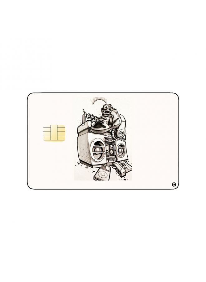RKN PRINTED BANK CARD STICKER Aesthetic Shoes And Stereo Drawing - Image 1