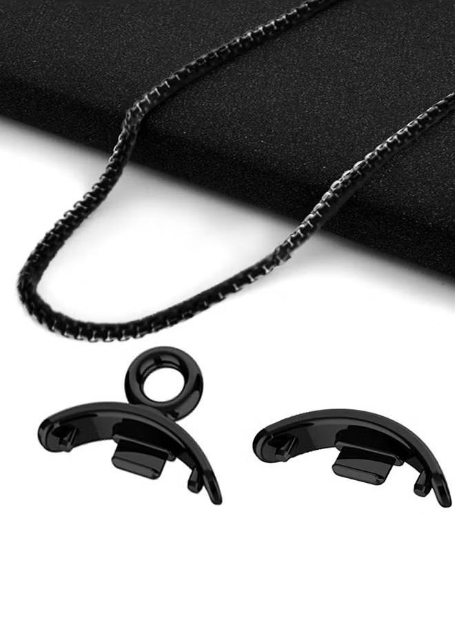 Xiaomi Band 8 حزام معدني مشترك الحبوب ملحق قلادة سلسلة قلادة سوداء - Image 3