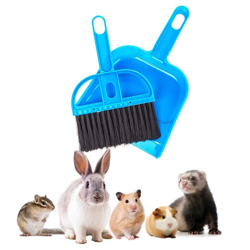 2 Brothers Wholesale Mini Broom and Dustpan Set  Compact Cleaning Kit for Home Car Camping Small Spaces Pet Cleanup and Travel  Durable Small Broom and Dustpan Set Mini  Blue Broom