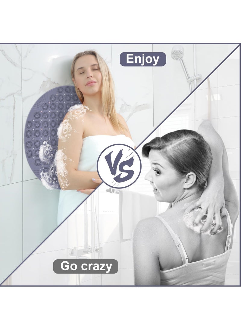 SYOSI Body Back Cleaning Bath Brush, Hands-Free Shower Massage Scrubber, 21.6-Inch Diameter with 89 Strong Suction Cups for Wall Attachment - Image 3