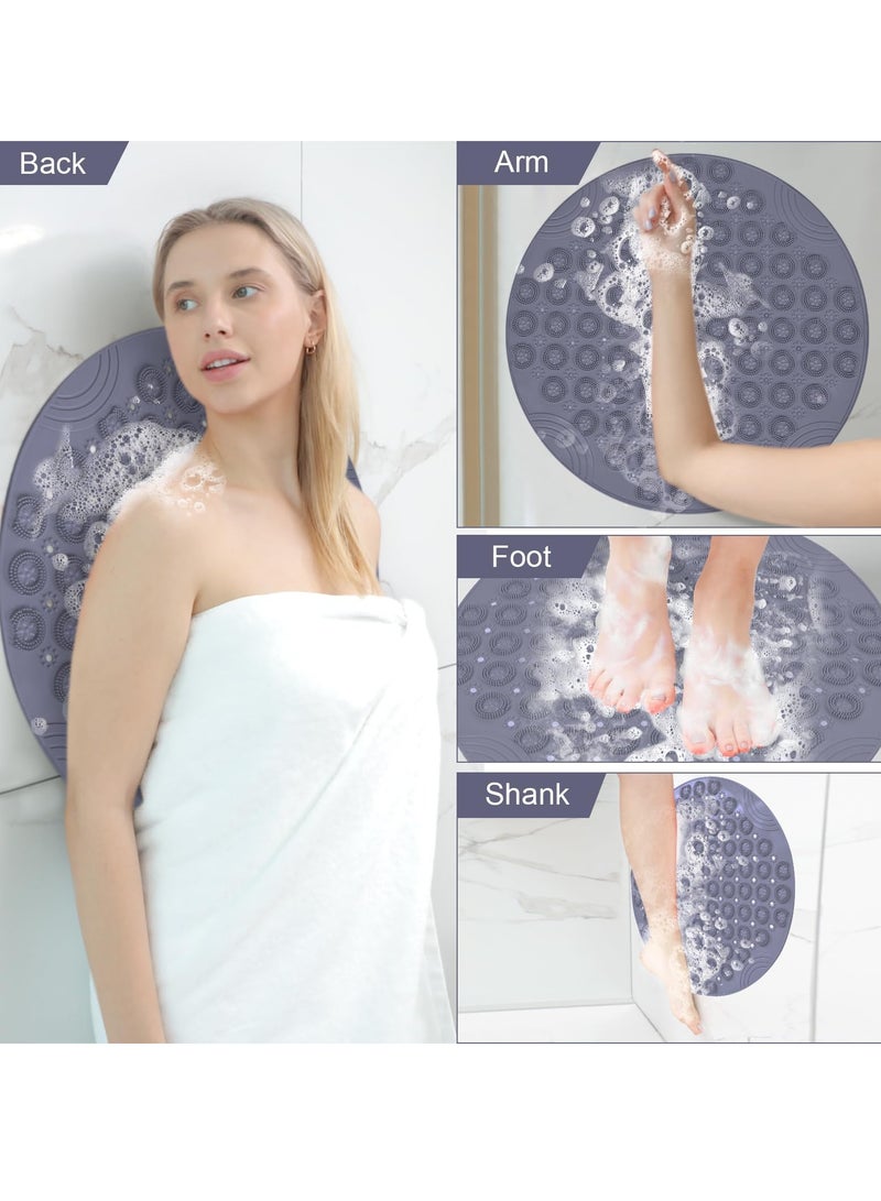 SYOSI Body Back Cleaning Bath Brush, Hands-Free Shower Massage Scrubber, 21.6-Inch Diameter with 89 Strong Suction Cups for Wall Attachment - Image 5