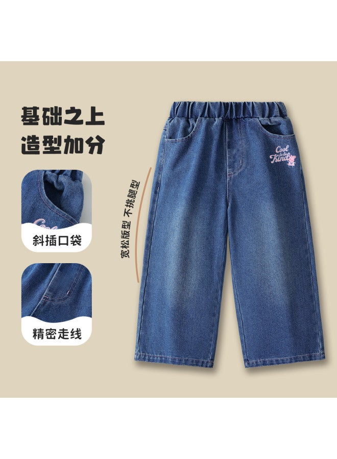 Peppa Pig spring 2025 Girls' Loose Wide-leg Jeans - Fashionable & Versatile Kids' Casual Pants - Image 3