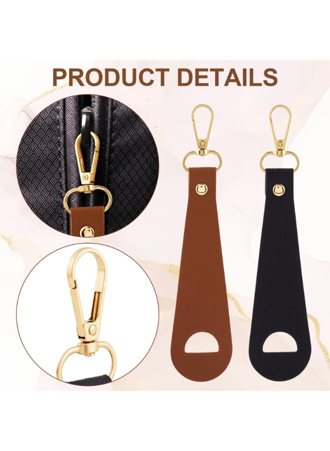 8pcs Leather Hat Clip for Travel on Bag, Hands-Free Luggage Backpack Handbag Hat Holder, Zipper Pull Replacement Outdoor Accessories for Duckbill Sun Baseball Cap- Black & Brown - Image 5