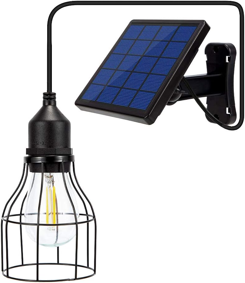 Ousam Led أضواء شمسية خارجية من الغسق إلى الفجر مع كابل تمديد بطول 9.8 قدم مصباح معلق يعمل بالطاقة الشمسية ومقاوم للماء للاستخدام الداخلي، حظيرة الدجاج، الشرفة، الجازبو (أبيض دافئ) - Image 1
