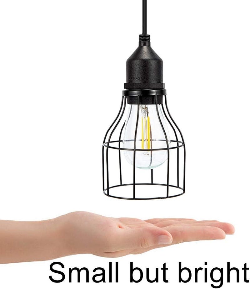 Ousam Led أضواء شمسية خارجية من الغسق إلى الفجر مع كابل تمديد بطول 9.8 قدم مصباح معلق يعمل بالطاقة الشمسية ومقاوم للماء للاستخدام الداخلي، حظيرة الدجاج، الشرفة، الجازبو (أبيض دافئ) - Image 5