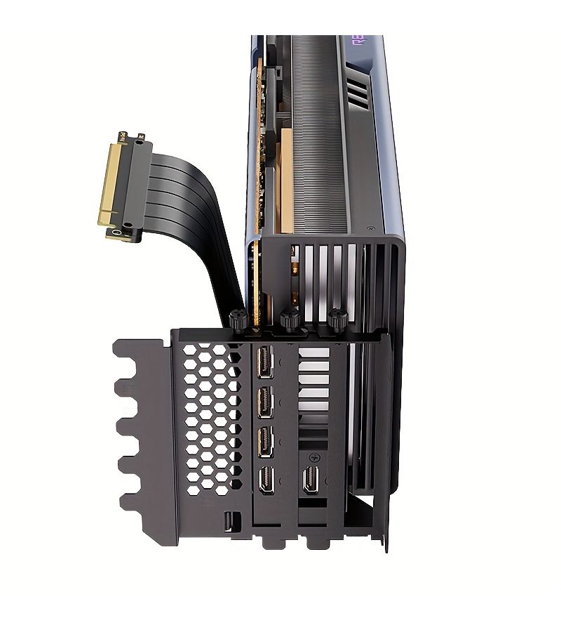 حامل تثبيت رأسي لوحدة معالجة الرسوميات PCI E 3.0 مع كابل رفع، عدة واحدة مخصصة لبطاقات الرسوميات ذات 2 أو 3 فتحات، أداة مضادة للترهل، تدفق هواء محسّن، تركيب سهل في علبة الكمبيوتر. - Image 3