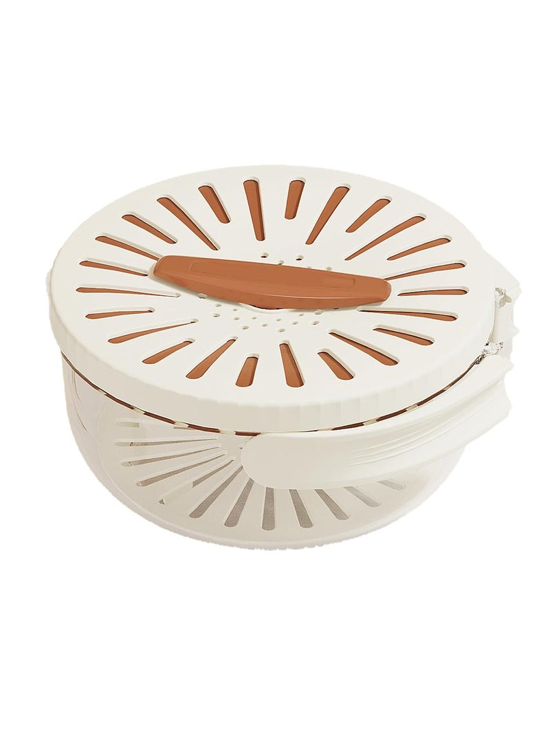AMEEDARSHAN Ameedarshan 2 in 1 Drain Basket with Handle Plastic Colander Bowl with Lid Multifunctional Fruit Vegetable Washing Drainer Food Storage Basket for Fridge Outdoor Picnic Pack of 1Multicolor  - Image 1