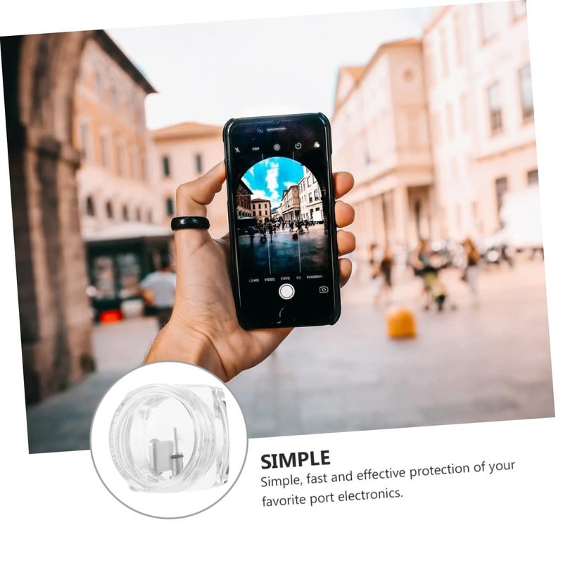 2 Pcs Reusable Silver Phone Charging Port Protective Caps Easy Install - Image 3