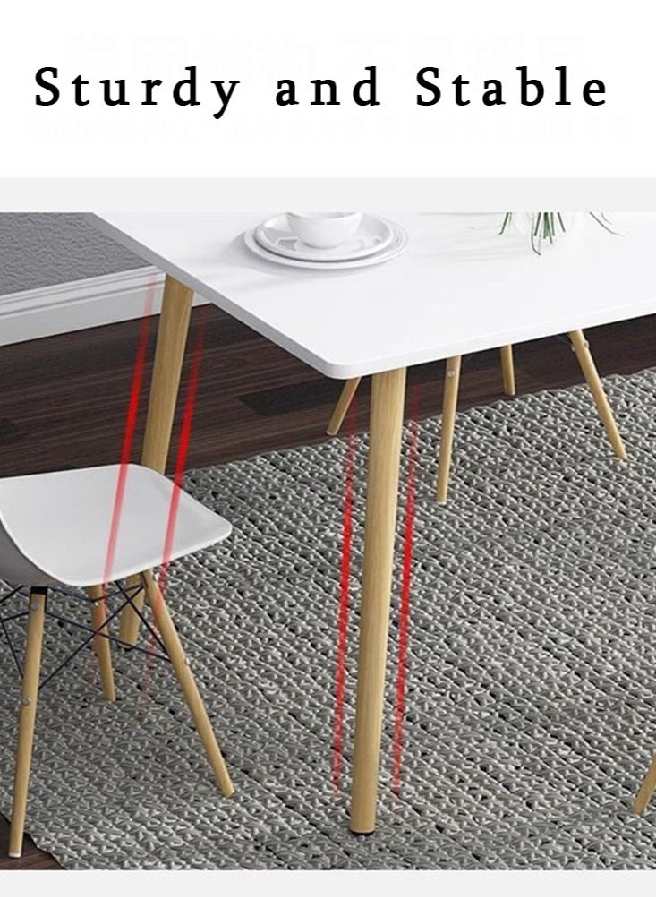  CityRiya-Long طاولة طعام بيضاء للمطبخ، طاولة طعام 100 × 60 سم، طاولة مطبخ خشبية، طاولة قهوة، طاولة شاي، مكتب مؤتمرات، طاولة عشاء صغيرة حديثة لغرفة المعيشة، المطبخ  - Image 3