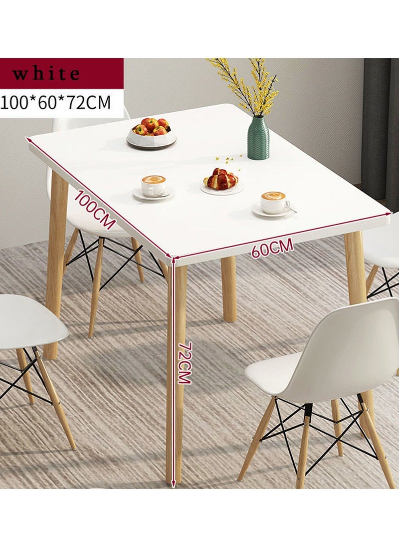  CityRiya-Long طاولة طعام بيضاء للمطبخ، طاولة طعام 100 × 60 سم، طاولة مطبخ خشبية، طاولة قهوة، طاولة شاي، مكتب مؤتمرات، طاولة عشاء صغيرة حديثة لغرفة المعيشة، المطبخ  - Image 4