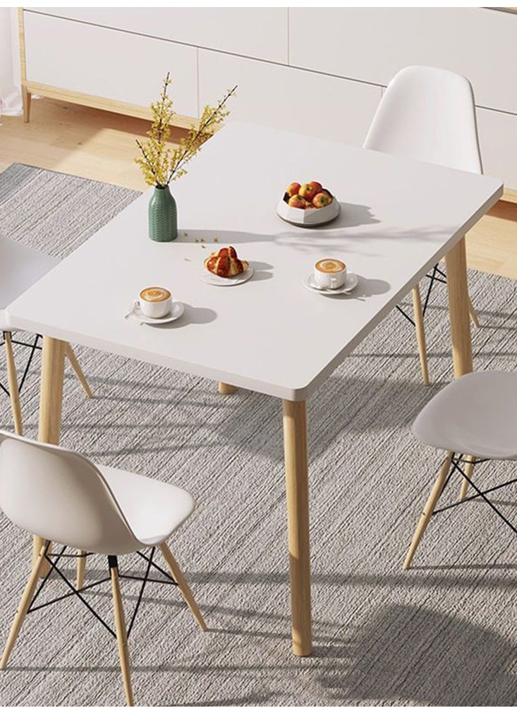 CityRiya-Long طاولة طعام بيضاء للمطبخ، طاولة طعام 100 × 60 سم، طاولة مطبخ خشبية، طاولة قهوة، طاولة شاي، مكتب مؤتمرات، طاولة عشاء صغيرة حديثة لغرفة المعيشة، المطبخ  - Image 5