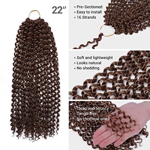 AU-THEN-TIC Water Wave Crochet Braids Hair, 22 Inch, 6 Packs, Synthetic Extensions for Passion Twists, Butterfly Locs, and Bohemian Styles, (27, Honey Blonde) - Image 4