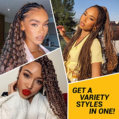 AU-THEN-TIC Water Wave Crochet Braids Hair, 22 Inch, 6 Packs, Synthetic Extensions for Passion Twists, Butterfly Locs, and Bohemian Styles, (27, Honey Blonde) - Image 2