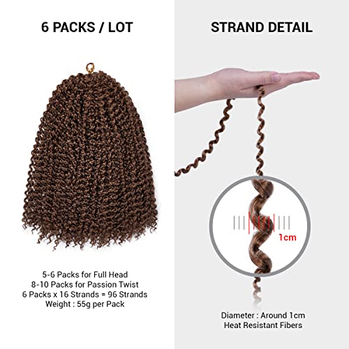 AU-THEN-TIC Water Wave Crochet Braids Hair, 22 Inch, 6 Packs, Synthetic Extensions for Passion Twists, Butterfly Locs, and Bohemian Styles, (27, Honey Blonde) - Image 3