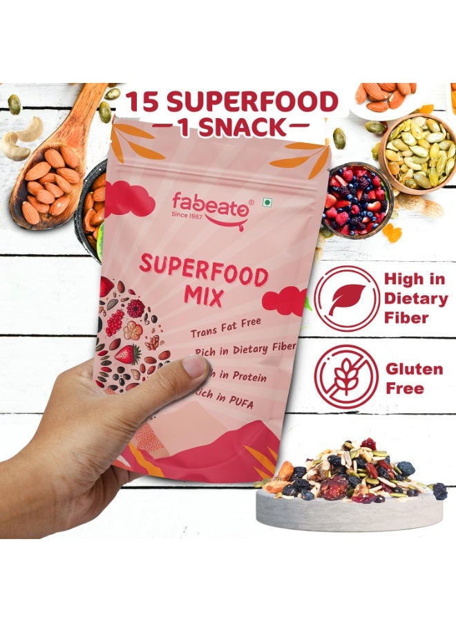 15-In-1 Premium Superfood Mix 200g |Trail Mix |Nuts, Dry Fruits, Seeds and Berries | Rich in Dietary Fiber, Rich in Protein|Trans Fat free|Rich in PUFA - Image 4