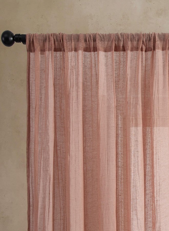 French Connection - Charter Crushed, Window Curtain, Set of 2 Panels, Semi Sheer, Modern Home Decor, Drapes for Living Room, Dining Room, Bedroom, Dorm, Measures 50" x 84", Rust - Image 4