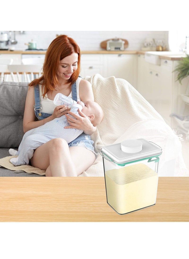 SOLARAE Formula Conatiner, One Button Baby Milk Powder Dispenser with Spoon, BPA-Free Airtight Food Storage Containers with Lid for Formula, Coffee, Cereal, Flour (1700ml) - Image 4