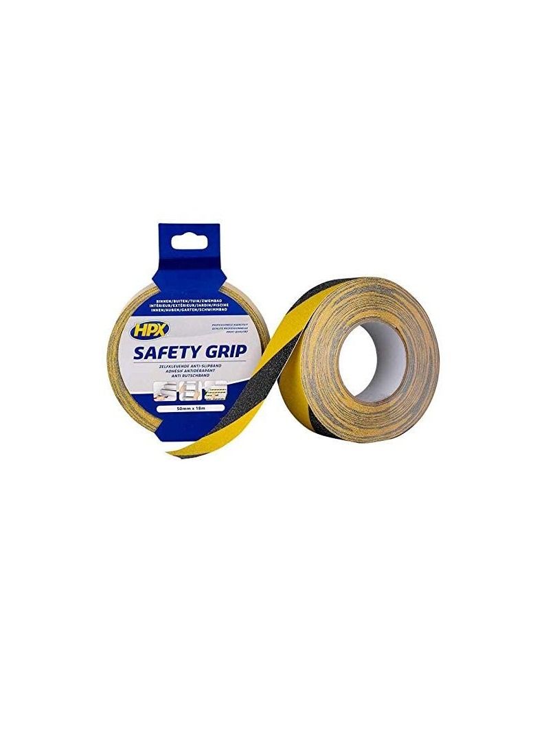 HPX Anti-slip Safety Grip Tape Anti Skid High Friction Non Slip Traction Tape Abrasive Adhesive Yellow- Black 50mm X 18m - SY5018 - Image 3