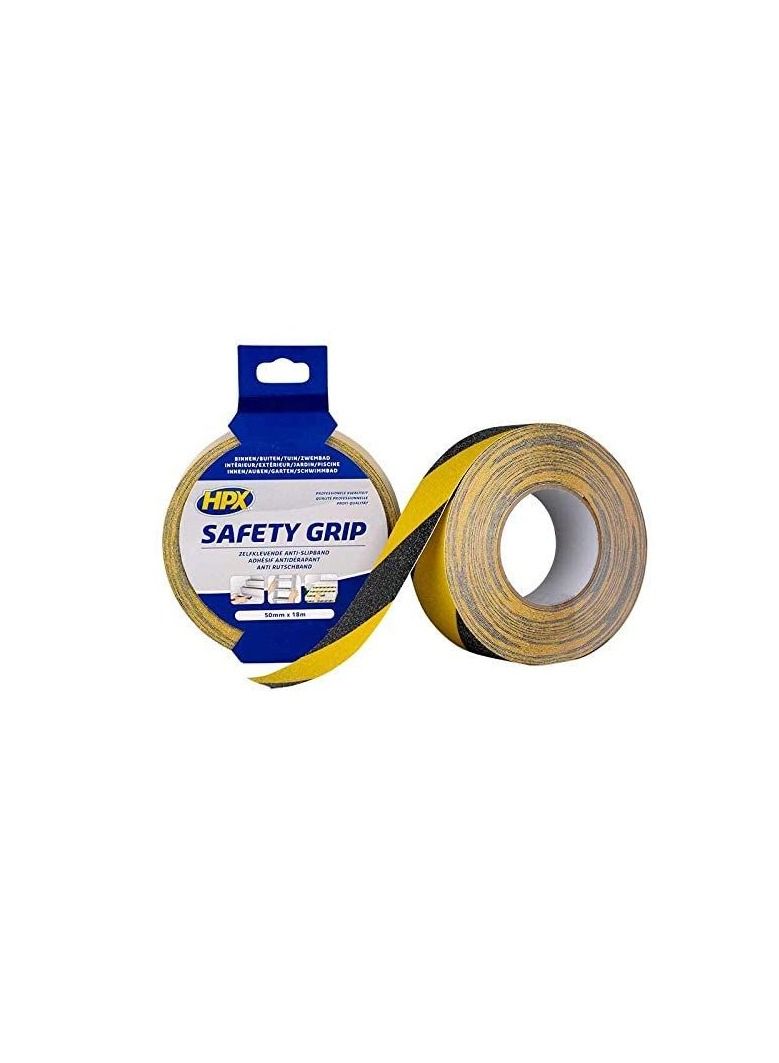 HPX Anti-slip Safety Grip Tape Anti Skid High Friction Non Slip Traction Tape Abrasive Adhesive Yellow- Black 50mm X 18m - SY5018 - Image 2