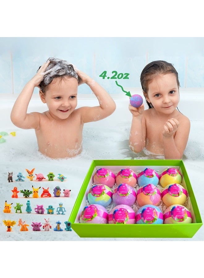 Purelis Kids Bath Bombs with Toy Surprises Inside! 12 XL Surprise Bath Bombs for Boys and Girls Birthday Bath Bomb Set for Children of All Ages - Image 2