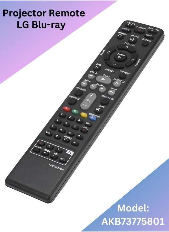 Generic - Theater Remote Control For LG Blu-ray DISC Home  System DVD Home Theater Model AKB73775801 Projector Remote Compatible with LHB655 S65T1-S S65T1-C S65T1-W BH5140S S54S1-S S54T1-W BH5440P - Image 1