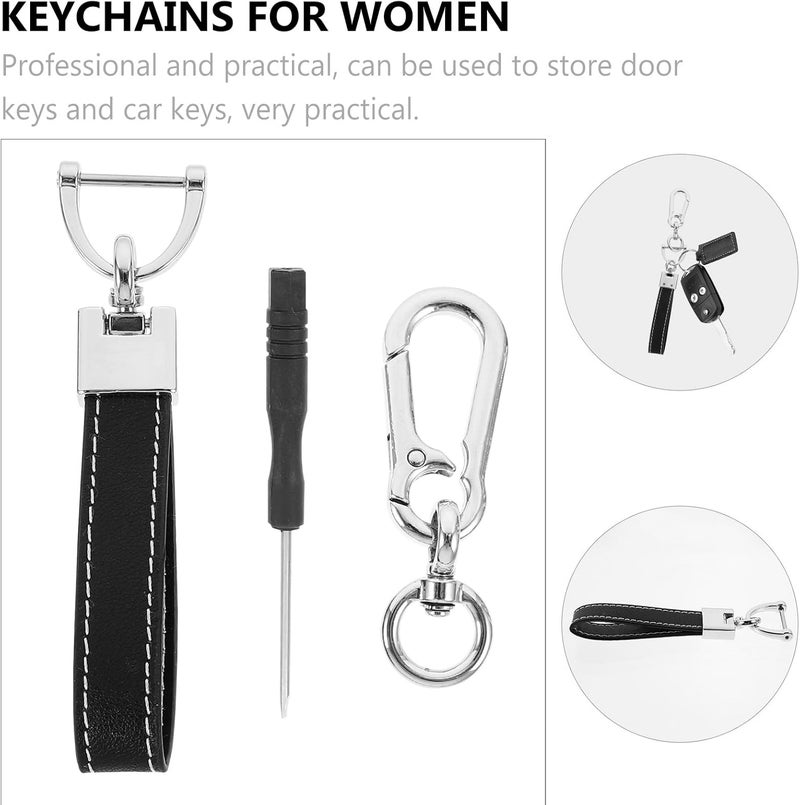 Premium Car Key Holder Waist Keychain Set with Black Leather Strap and Figure-8 Buckle, Universal Men’S Hanging Key Ring for Automotive Interior Accessories - Image 4
