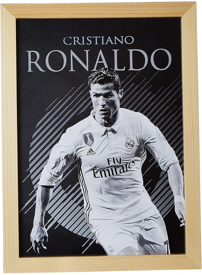 erorex Ronaldo Wall Art With Pan Wood Framed Ready To Hang For Home Bed Room Office Living Room Home Decor Hand Made Wooden Color 23 X 33Cm By - Image 2