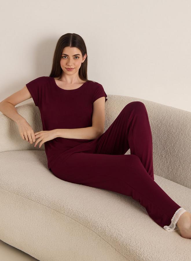 سبلاش فيڤ طقم بيجامة بدانتيل - Image 1