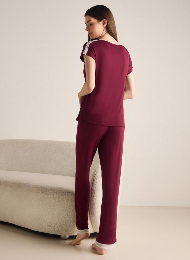 سبلاش فيڤ طقم بيجامة بدانتيل - Image 3