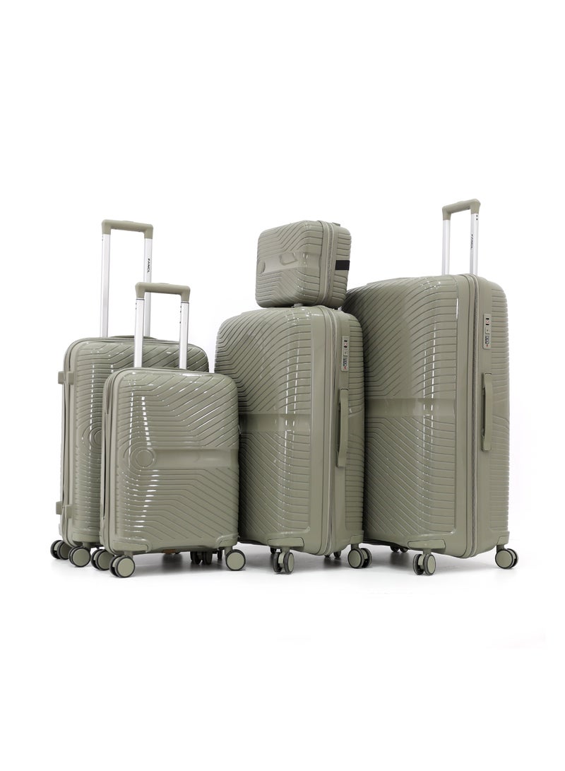 Fancl FANCL 3-Piece Hard-Side Polypropylene Luggage Set – Lightweight, Durable, Spinner Trolley with TSA Lock,Olive (BC-12"S-20",M-24",L-28",XL-32")  - Image 1