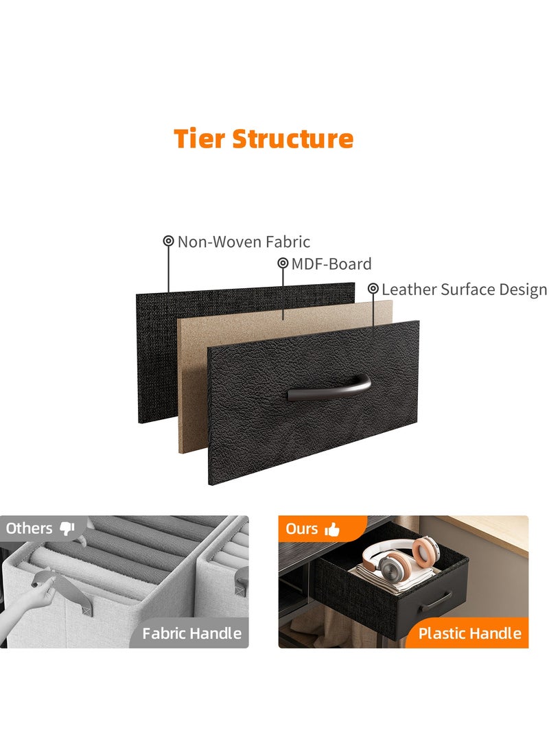 JANTENS - Home Office Desk with 2 Drawers , Computer Desks with Monitor Stand,Writing Desk for Gaming Desk,Modern Study Table for Bedroom & Office Black - Image 1