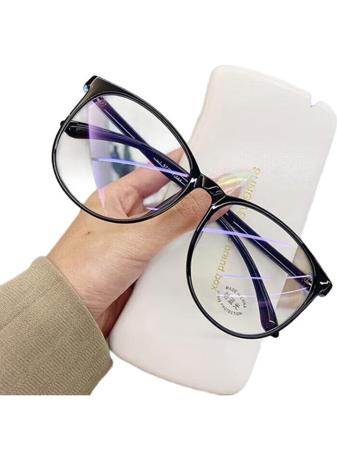 Bai Xiaoshe Anti-Blue Light Glasses-1965【Bright Black Frame】Retro Frame Radiation Protection Unisex - Image 1