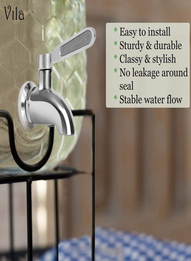 Vila Replacement Spigot for Beverage & Water Dispenser, Stainless Steel No-Rust Spout Faucet, Excellent Continuous Flow, Sturdy Alternative for Flimsy Plastic Taps, Fits Most Water Jugs, Mason Jars - Image 3