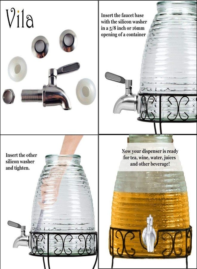 Vila Replacement Spigot for Beverage & Water Dispenser, Stainless Steel No-Rust Spout Faucet, Excellent Continuous Flow, Sturdy Alternative for Flimsy Plastic Taps, Fits Most Water Jugs, Mason Jars - Image 5
