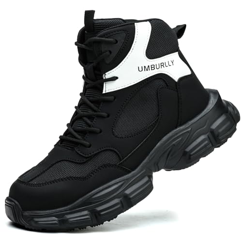 Hogent Steel Toe Shoes for Women Men Wide Non Slip Composite Work Sneakers Indestructible Comfortable Safety Tennis Shoes Lightweight Breathable Construction Sneakers Puncture Proof Ergonomic Design - Image 1