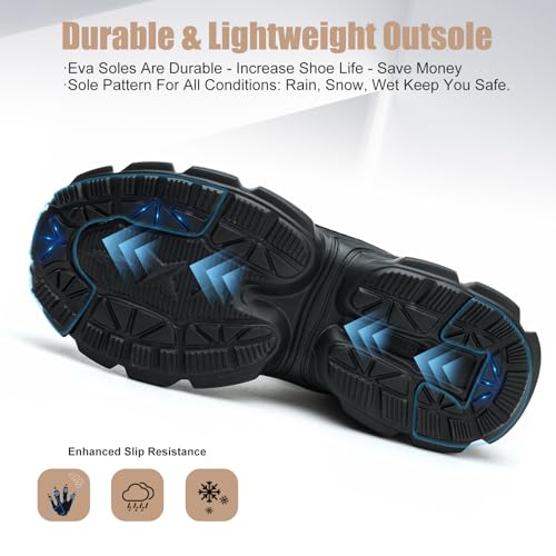 Hogent Steel Toe Shoes for Women Men Wide Non Slip Composite Work Sneakers Indestructible Comfortable Safety Tennis Shoes Lightweight Breathable Construction Sneakers Puncture Proof Ergonomic Design - Image 4