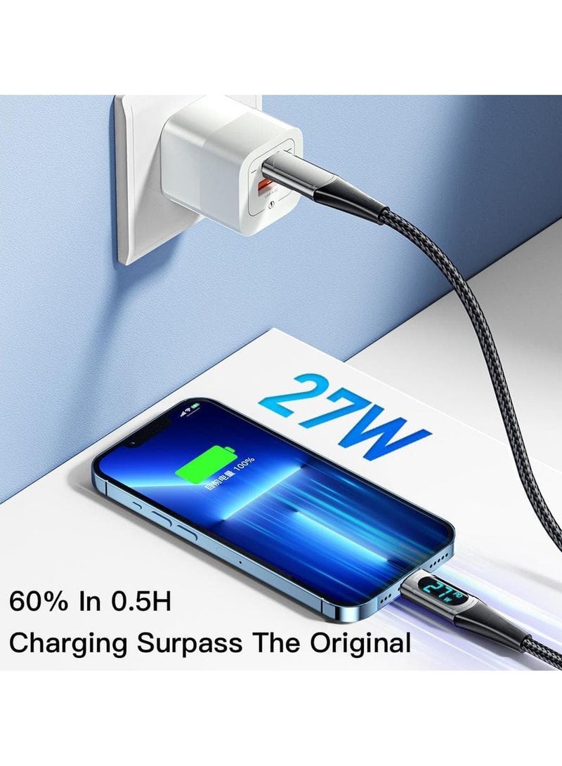 SPON USB Type C PD Cable lightning PD For iPhone 15 1413 12 11 Pro Max XS Xr PD 27W Fast Charge Charger Lightning Wire Cord And Syncing Data Display screen - Image 4