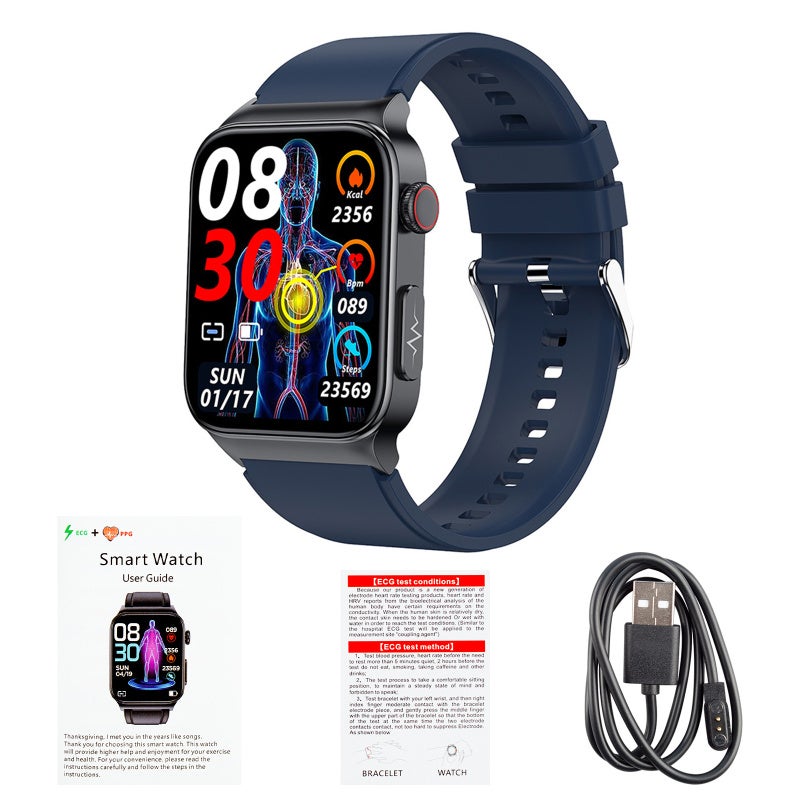 WYT E500 Blood Glucose Smart Watch ECG Monitoring Blood Pressure Fitness Tracker HOT - Image 1