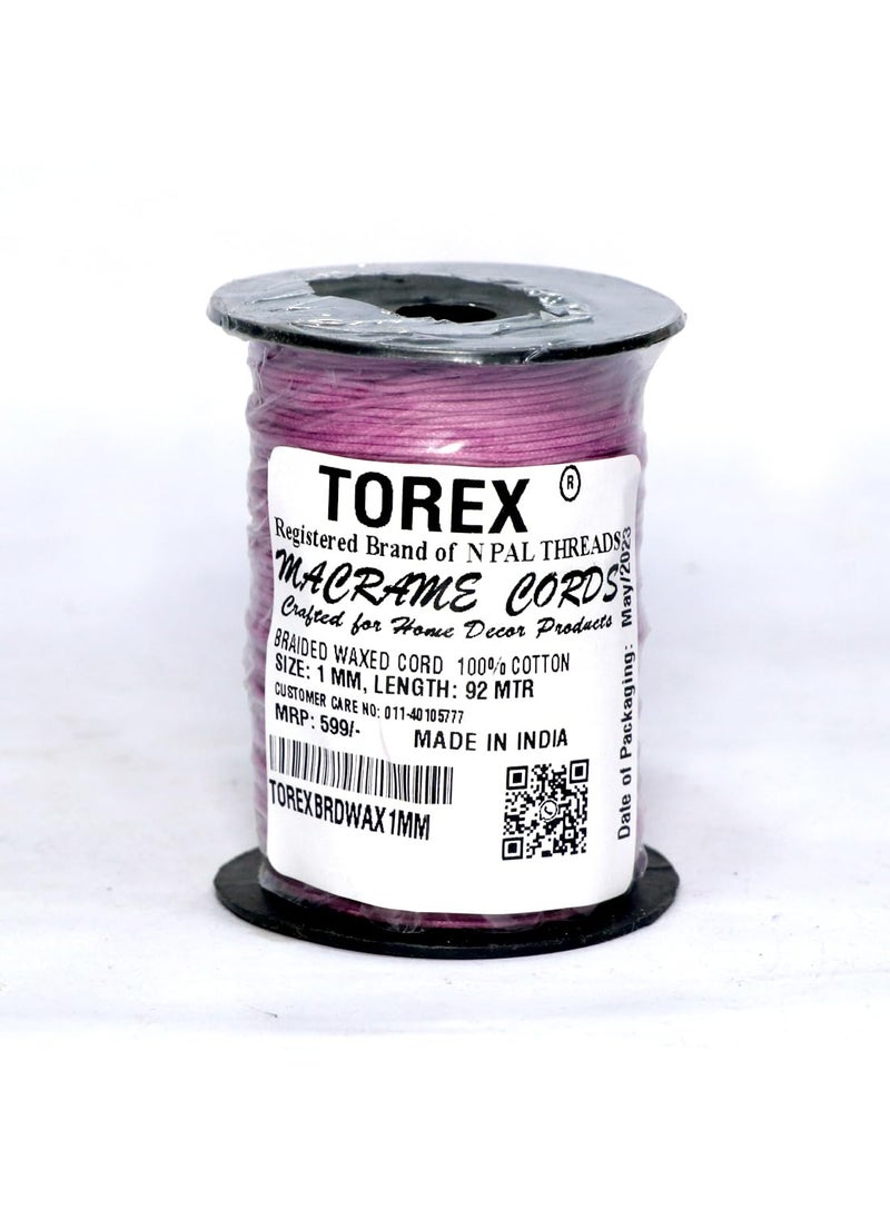 Torex TOREX� 92 Mt, 1mm Thick, Roll Braided Wax Cotton Cord for DIY Jewellery Making, Beading, Art and Craft Work and Handicrafts, (Pack of 1 pcs Magenta)  - Image 3