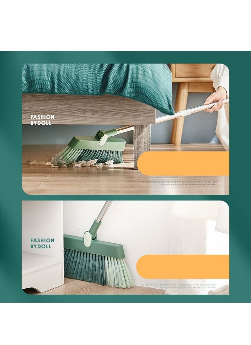 TYCOM - Broom and Dustpan Set Stand Up Broom Cleaning Brush Dust Pan Combo Set For Cleaning  Foldable Dustpan Set Indoor Outdoor Broom Can Rotate 180 Degrees For Household Use Blue. - Image 1