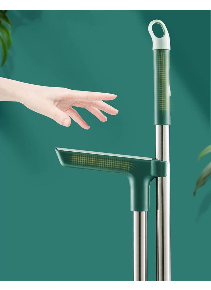 TYCOM - Broom and Dustpan Set Stand Up Broom Cleaning Brush Dust Pan Combo Set For Cleaning  Foldable Dustpan Set Indoor Outdoor Broom Can Rotate 180 Degrees For Household Use Blue. - Image 1
