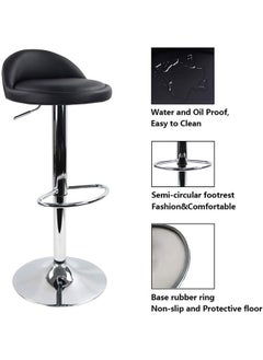 Swivel Bar Stool,Set of 2 Adjustable Bar Chair PU Leather Counter Barstools High Chairs Kitchen Island Chairs With Footres for Home Office Cofe(Black) - pzsku/ZD77F00855DB75F18D53FZ/45/_/1704511473/8eedb93a-818c-453f-b03f-8e81c604b847