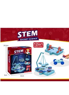 STEM 12 in 1 Magnet Science,Science and Physics home chemical lab Educational Game for kids and It is an educational game that helps focus, creativity,Children's DIY 6+ Years  - Image 3