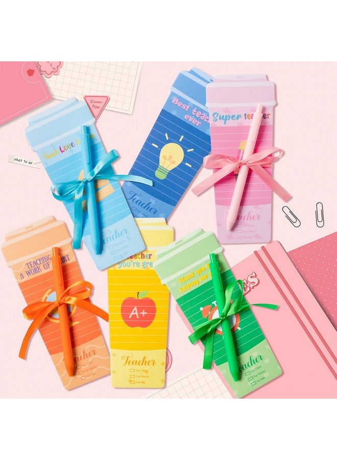 ANGOLIO Teacher Coffee Cup Notepad With Pen - Teacher Inspirational Sticky Note Personalized To Do List Note Holiday Teacher'S Day Gift Office School Classroom Supplies Teacher Thank You Gift(10 Sets) - Image 5