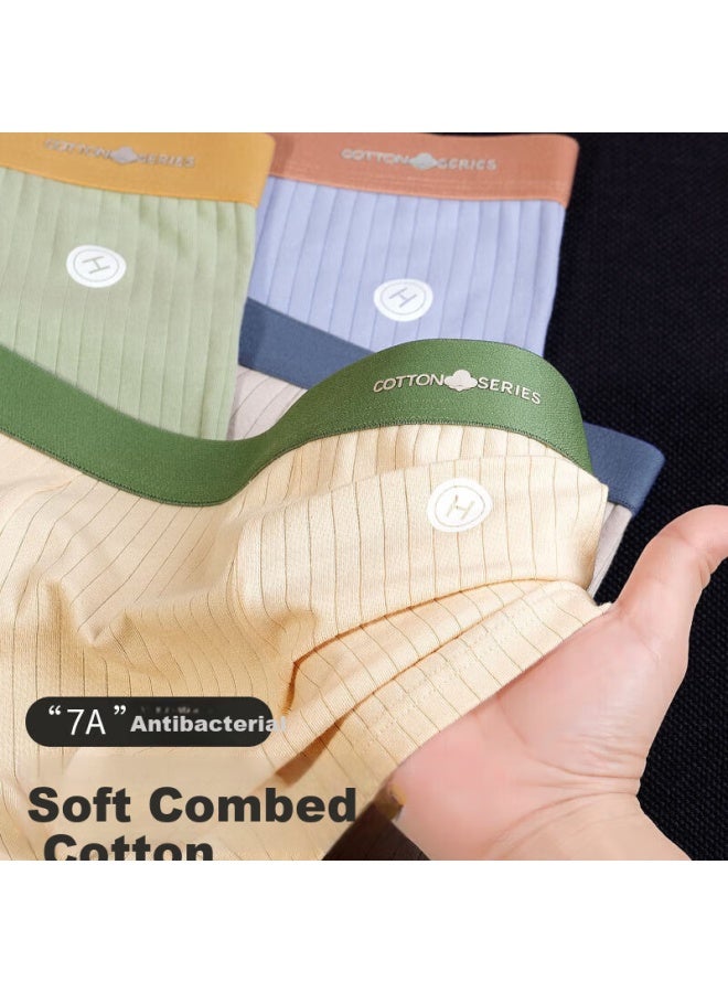 Me Feeling Men's Underwear, Pure Cotton 7a Grade Antibacterial Boxer Briefs, Youth Mid-rise Anti-chafing Men's Square-cut Shorts - Image 2