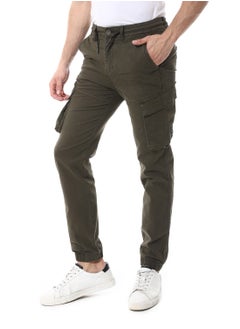 Andora Fly Zipper Button Cargo Pants_Army Green  - Image 2